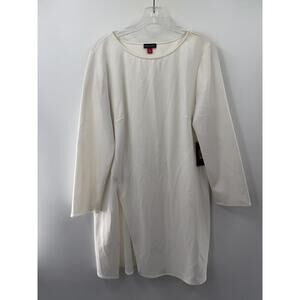 Vince Camuto Women's NWT Ivory Tunic Long Sleeve Side Slit Minimalist Sz Large